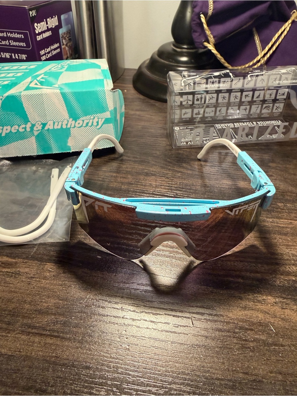Pit Viper Performance Sports Sunglasses - Light Blue/White
